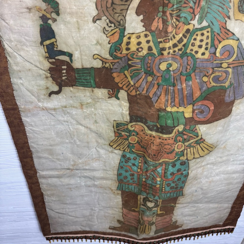 Mayan Warrior Tapestry Wall‎ Hanging  Beaded- Multicolor - Picture 8 of 13